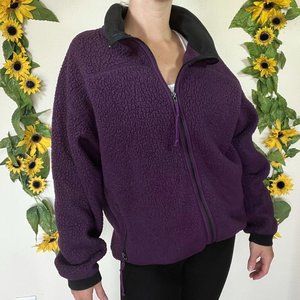 Vintage Deep Purple REI Polartec Zip Up Collared Fleece Sweater SZ Medium